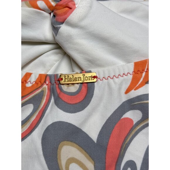 Helen Jon Swimsuit Size Medium One Piece Halter Style Melon Gray - Picture 7 of 8